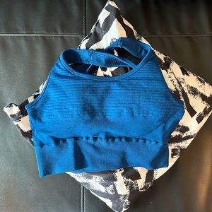 Navy Blue Alphalte Sports Bra